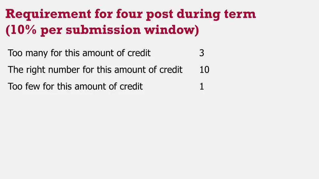 requirement for four post during term