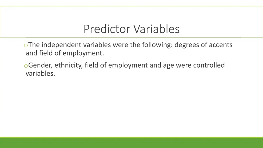 predictor variables