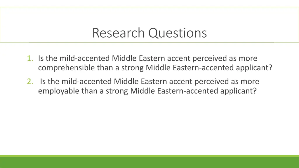 research questions