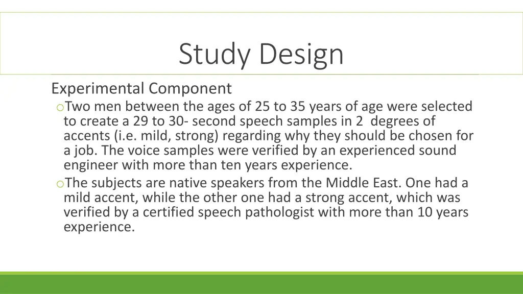 study design