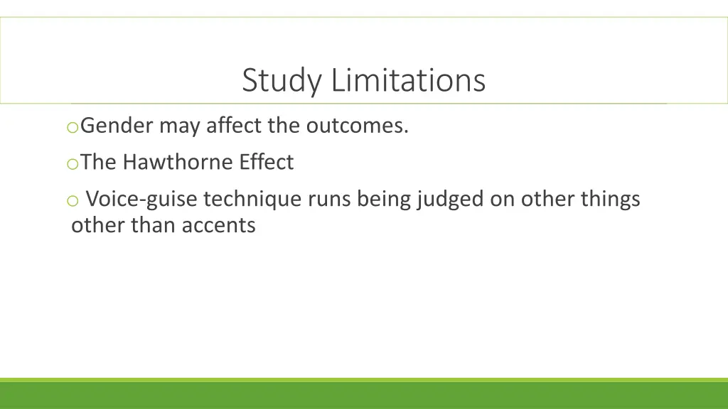 study limitations