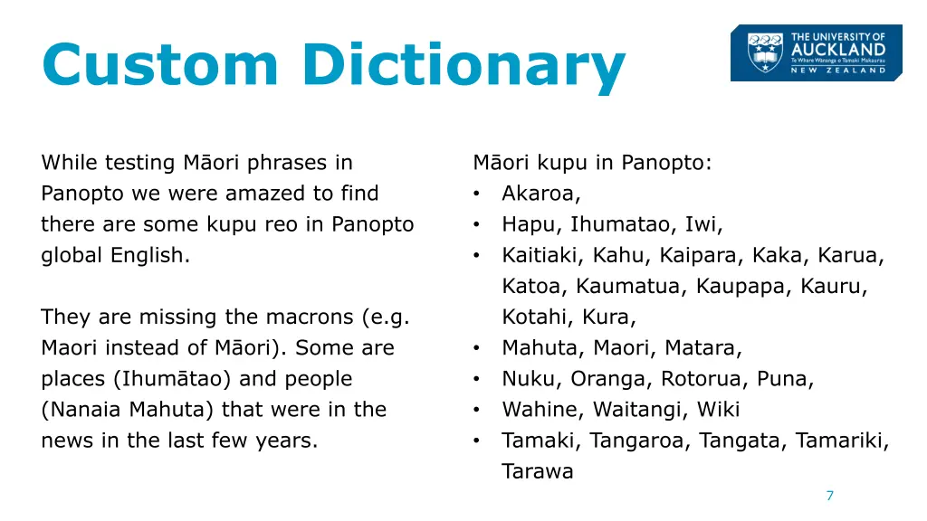 custom dictionary