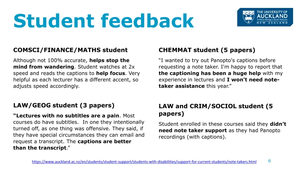 student feedback 1