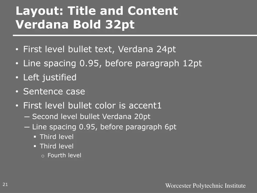 layout title and content verdana bold 32pt 1