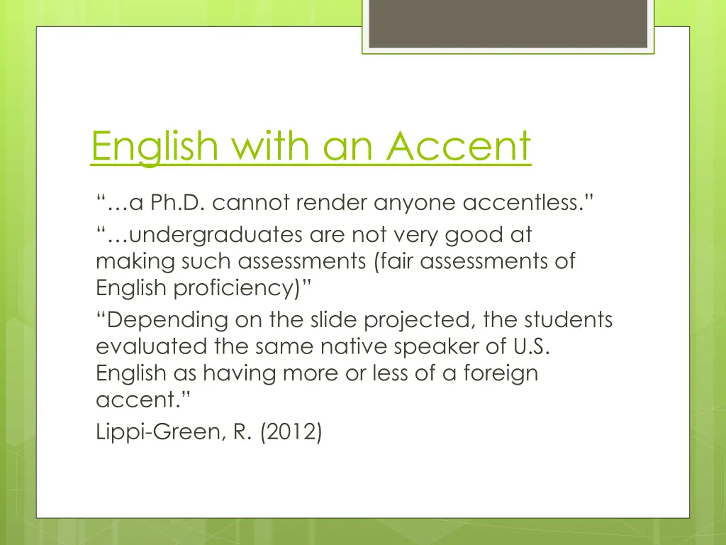 english with an accent
