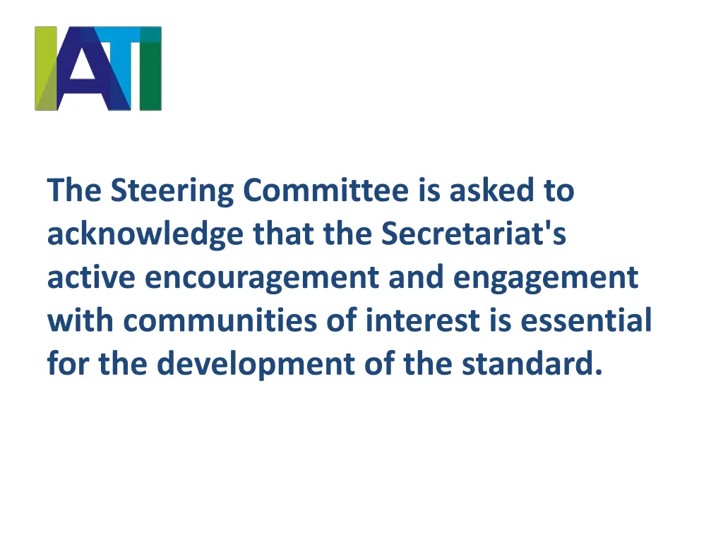 the steering committee is asked to acknowledge