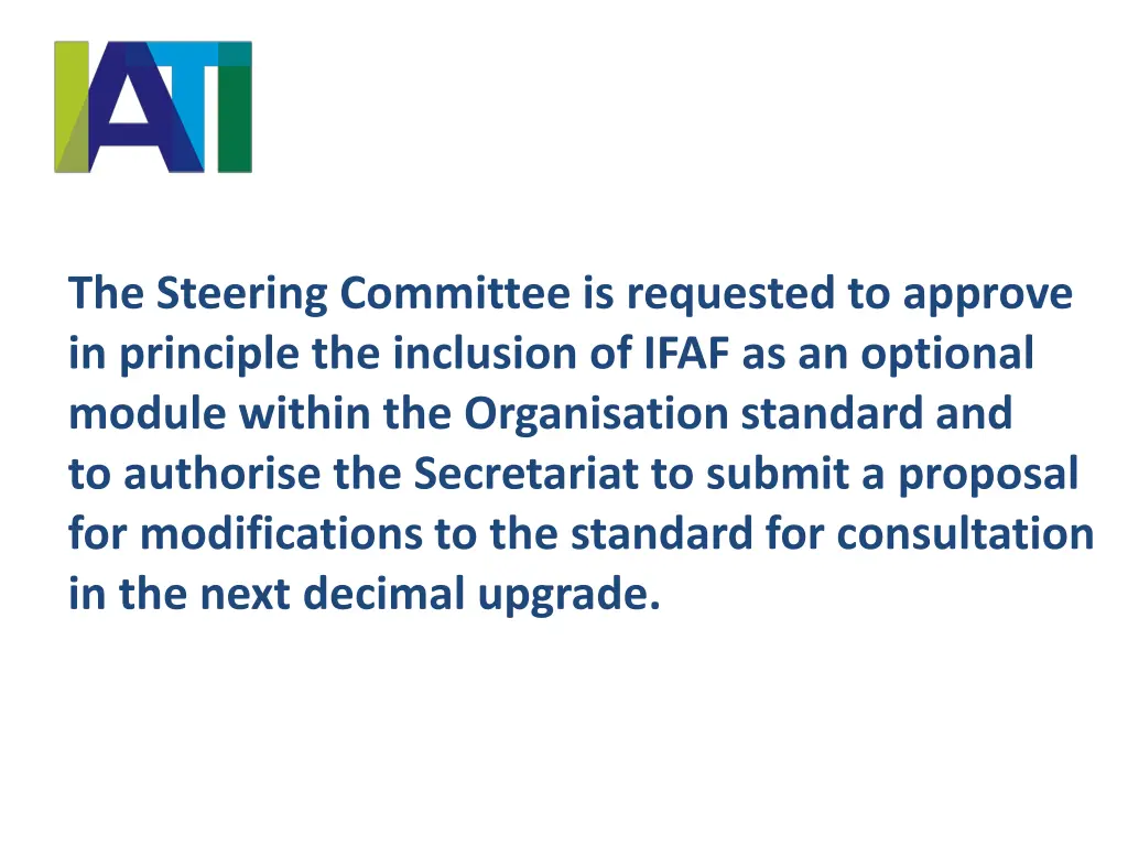 the steering committee is requested to approve