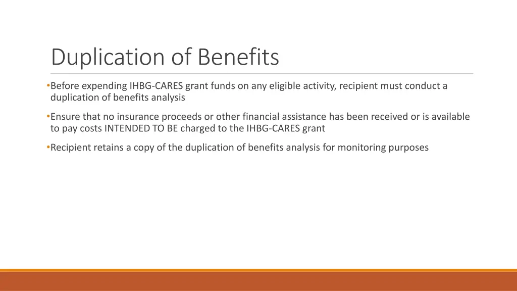 duplication of benefits