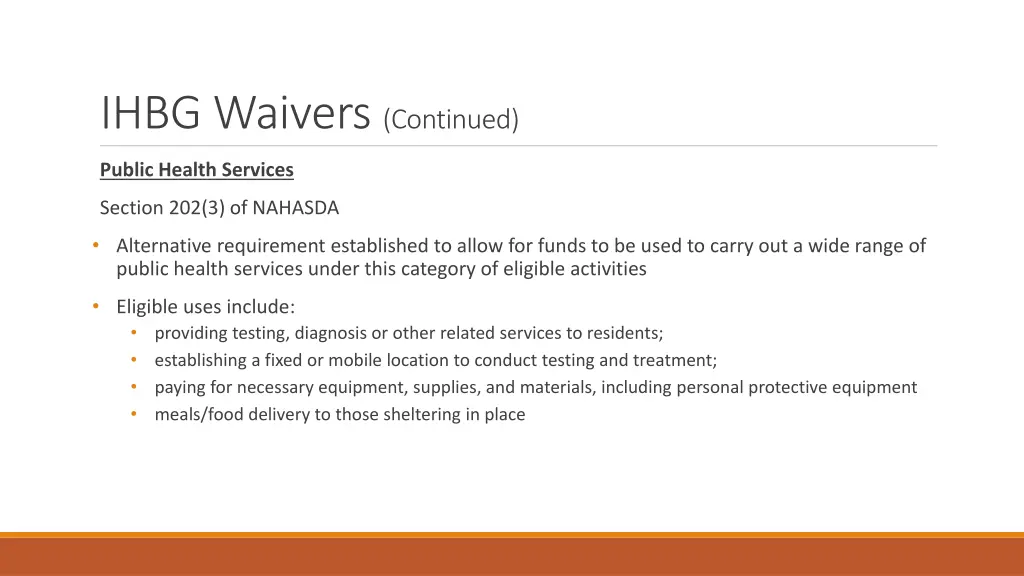 ihbg waivers continued 2