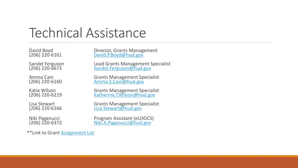 technical assistance