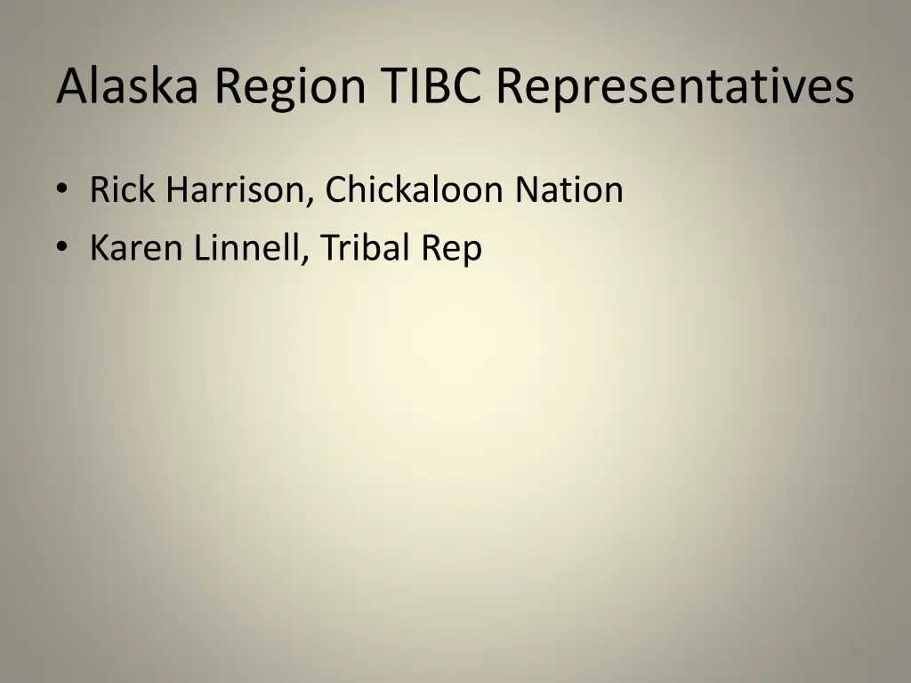 alaska region tibc representatives