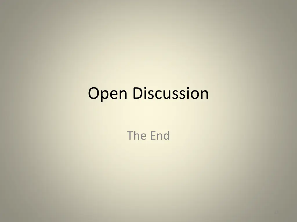 open discussion