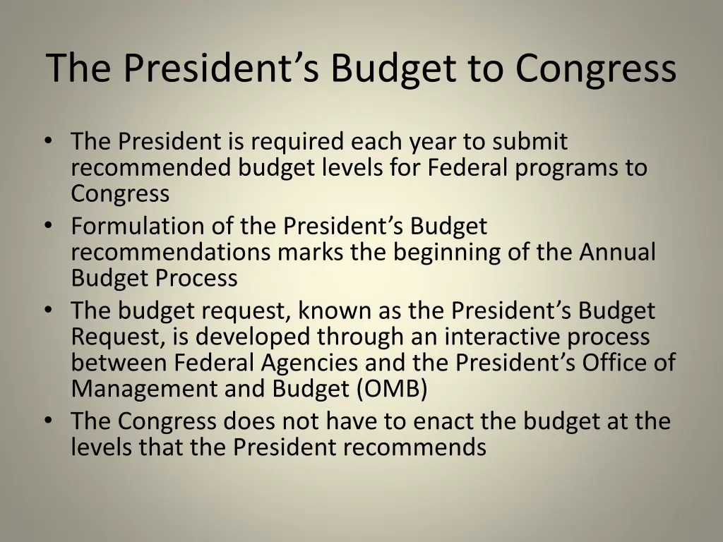the president s budget to congress