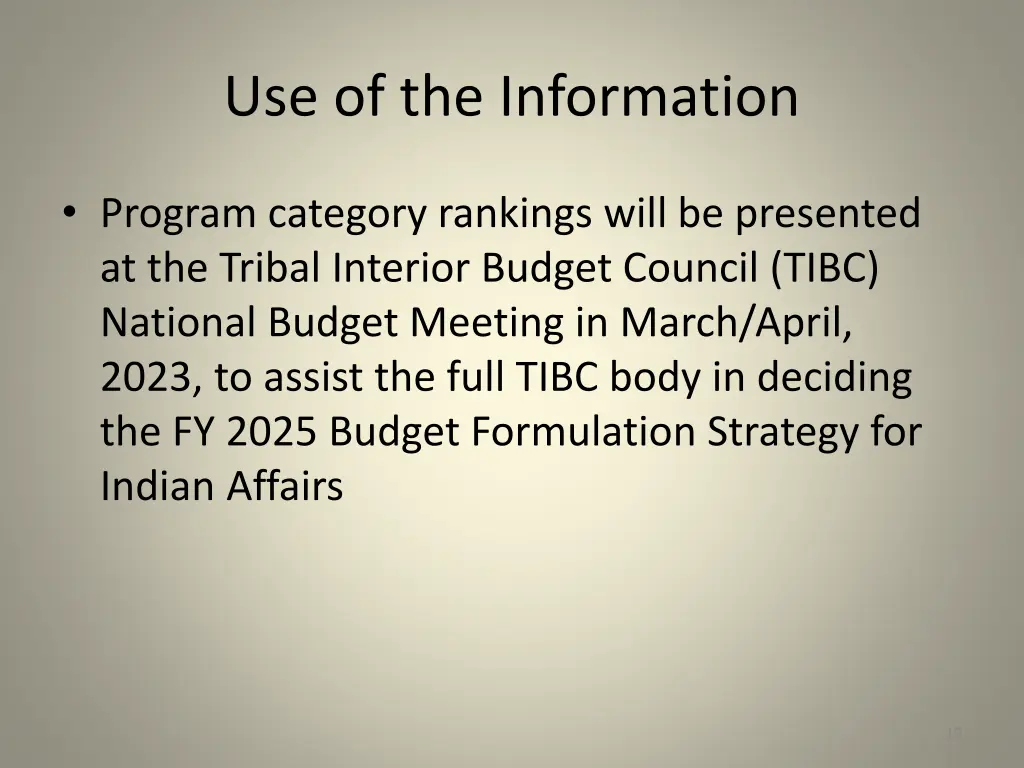 use of the information