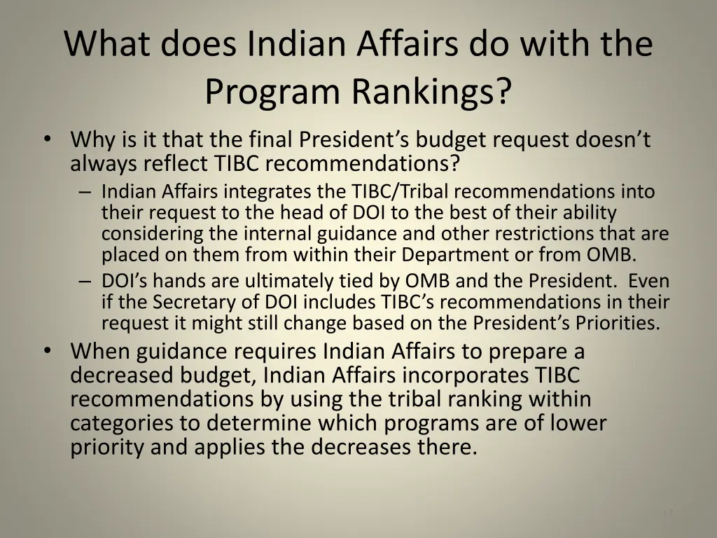 what does indian affairs do with the program