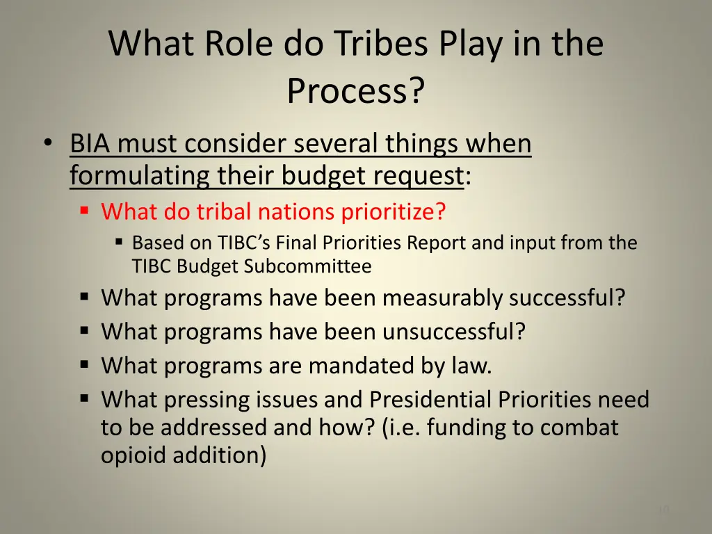 what role do tribes play in the process bia must