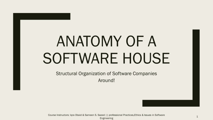 anatomy of a software house