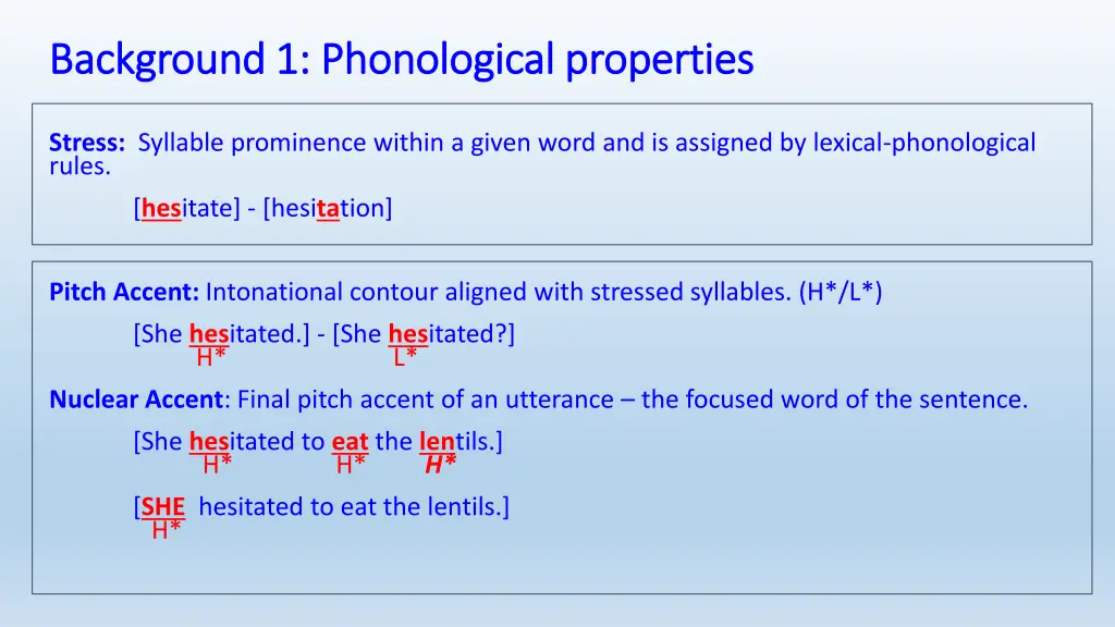 background 1 phonological properties background