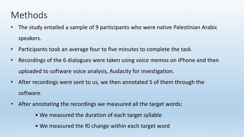 methods the study entailed a sample