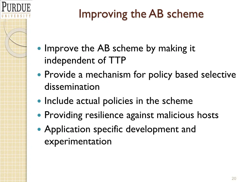improving the ab scheme