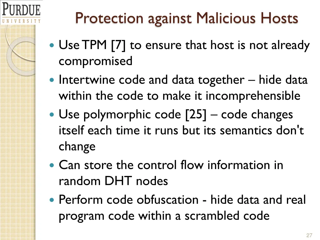 protection against malicious hosts