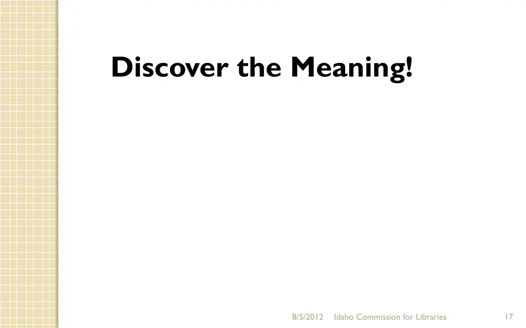discover the meaning