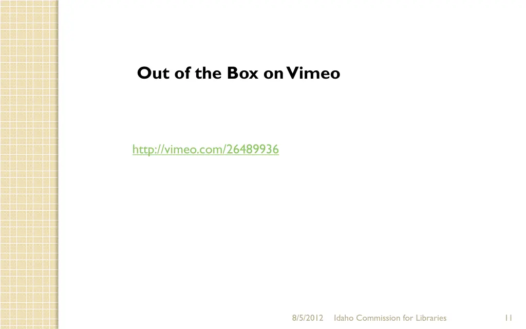 out of the box on vimeo