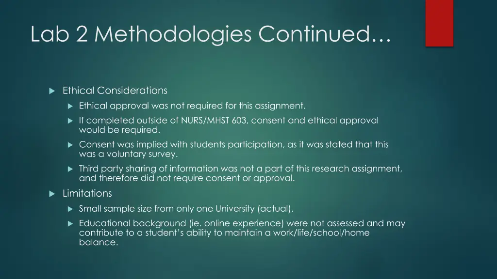 lab 2 methodologies continued