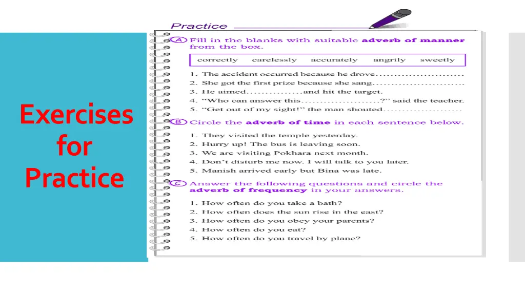 exercises for practice