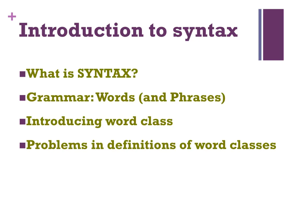 introduction to syntax