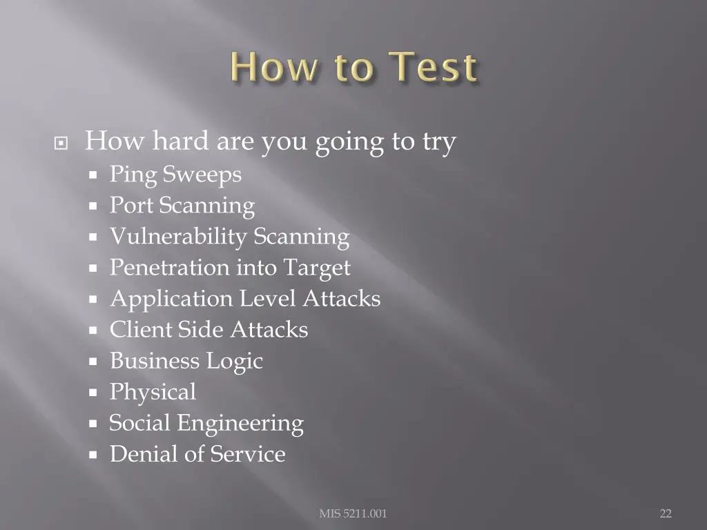 how hard are you going to try ping sweeps port