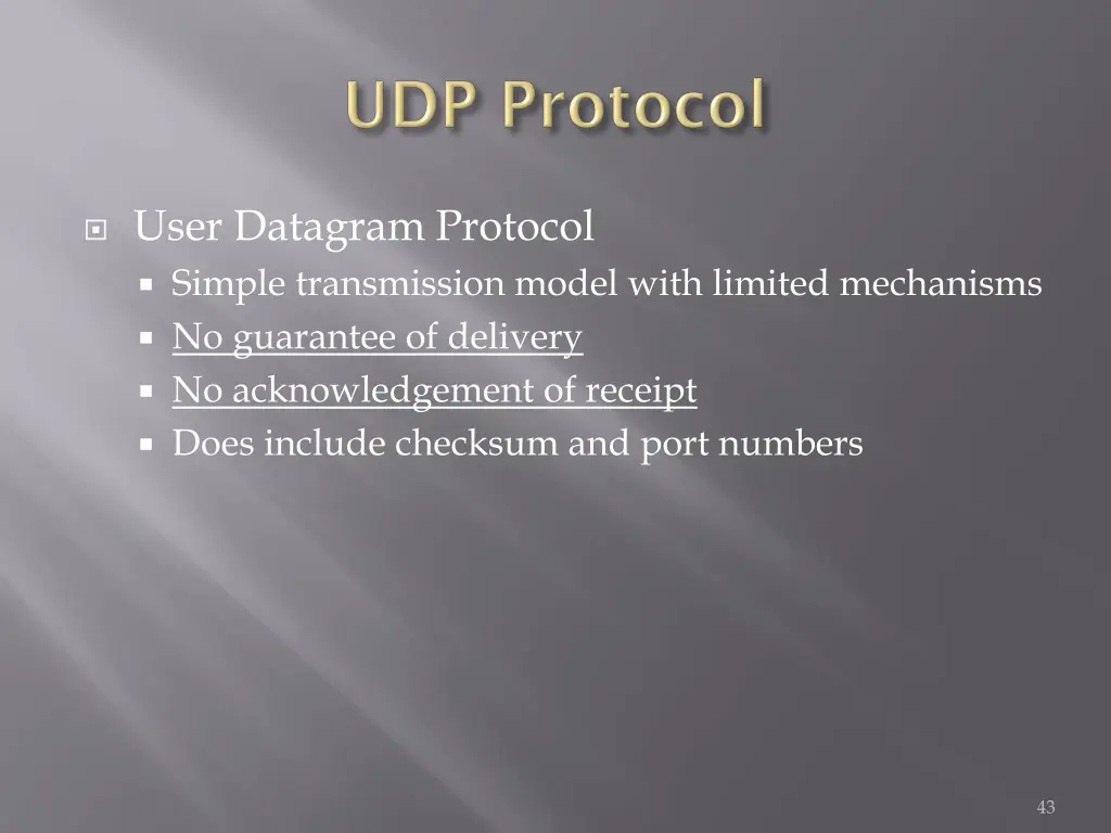 user datagram protocol simple transmission model
