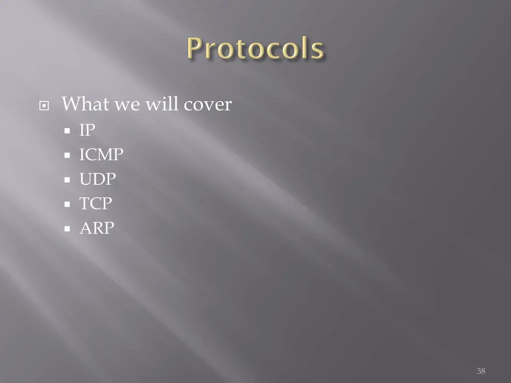 what we will cover ip icmp udp tcp arp