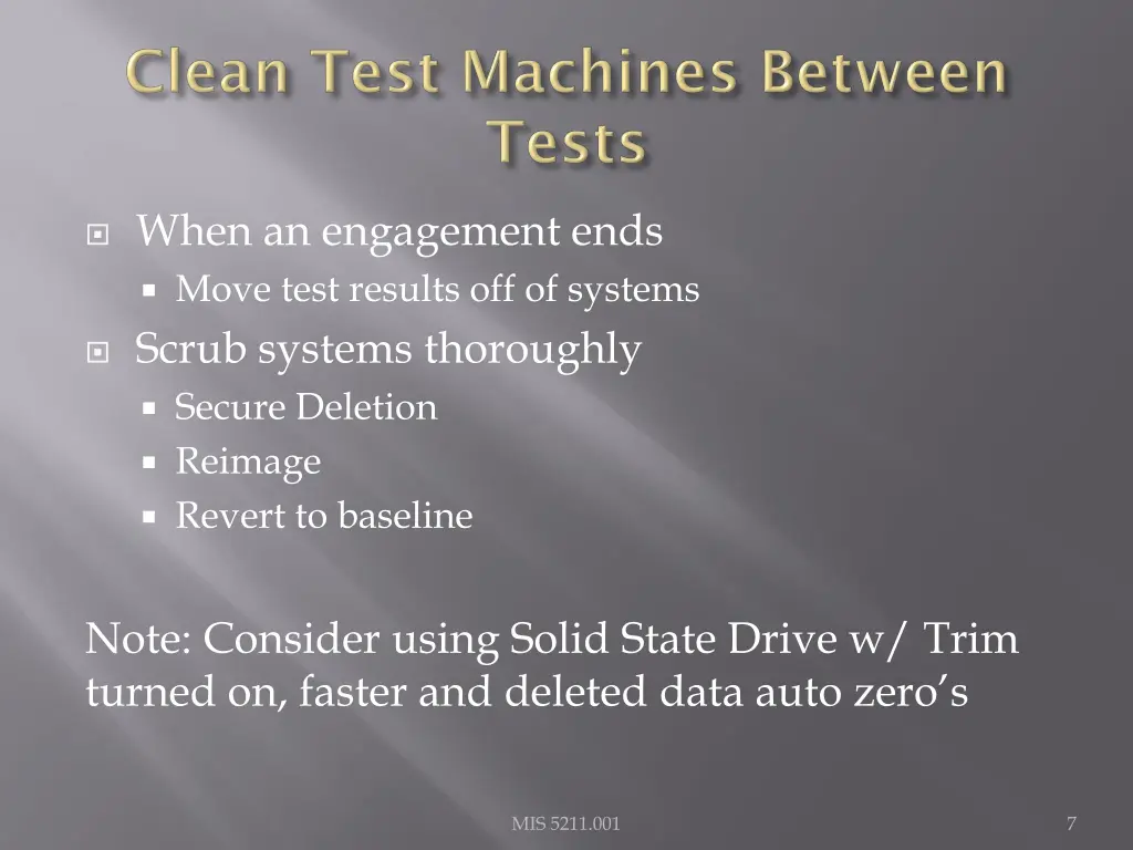 when an engagement ends move test results