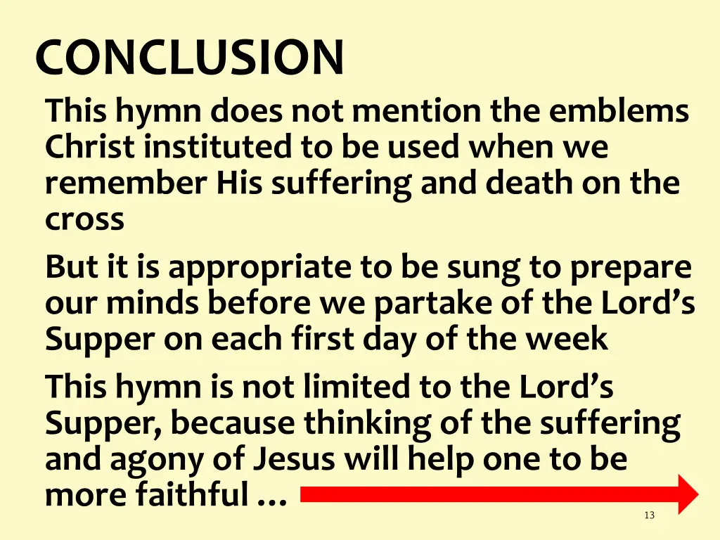 conclusion this hymn does not mention the emblems