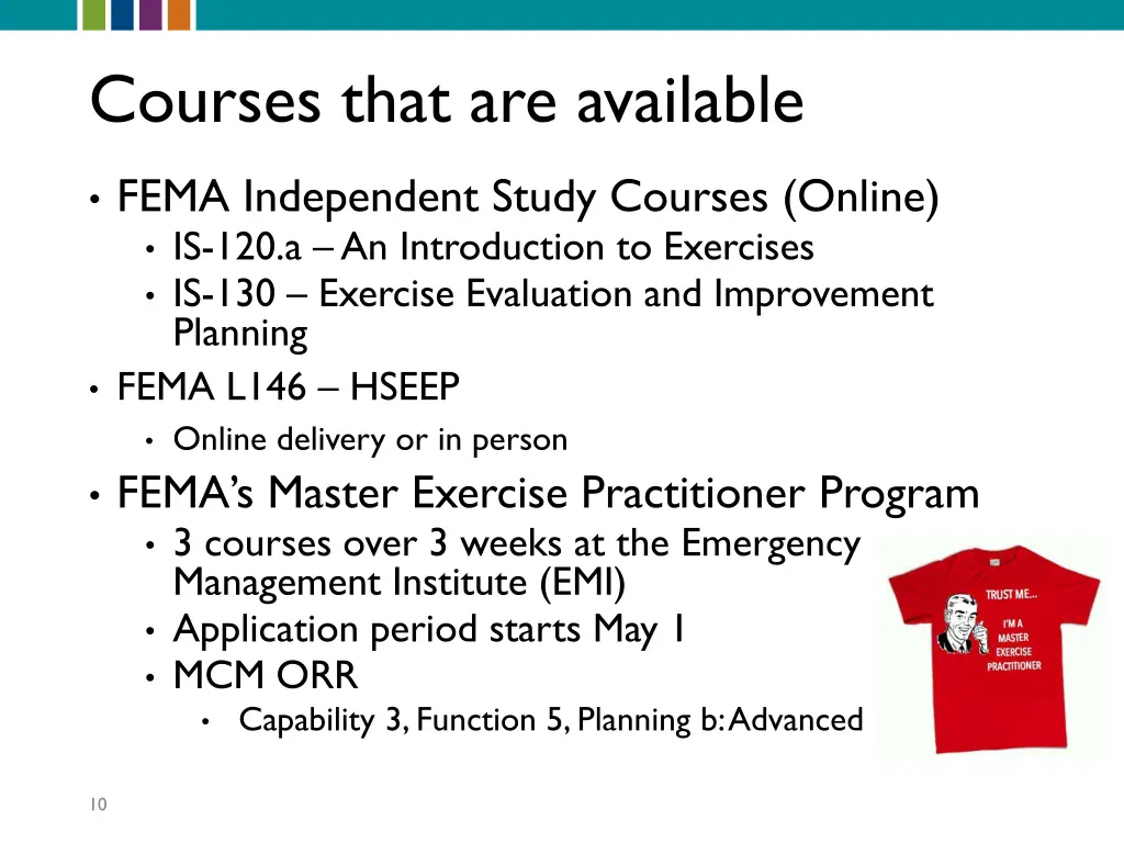 courses that are available