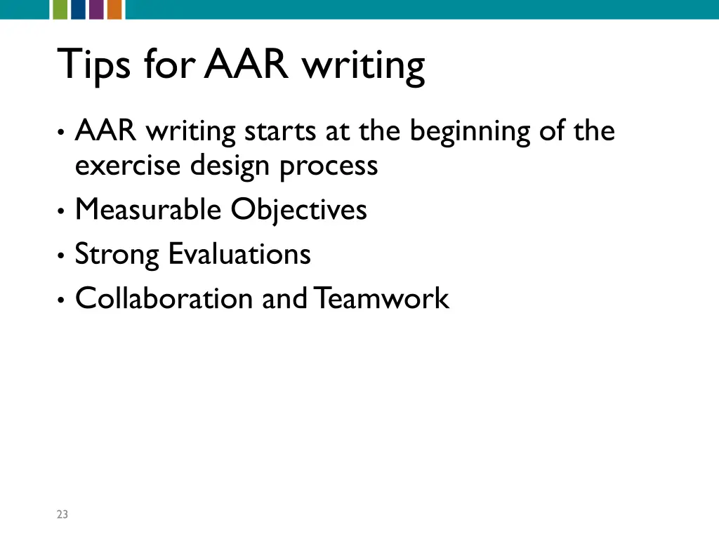 tips for aar writing