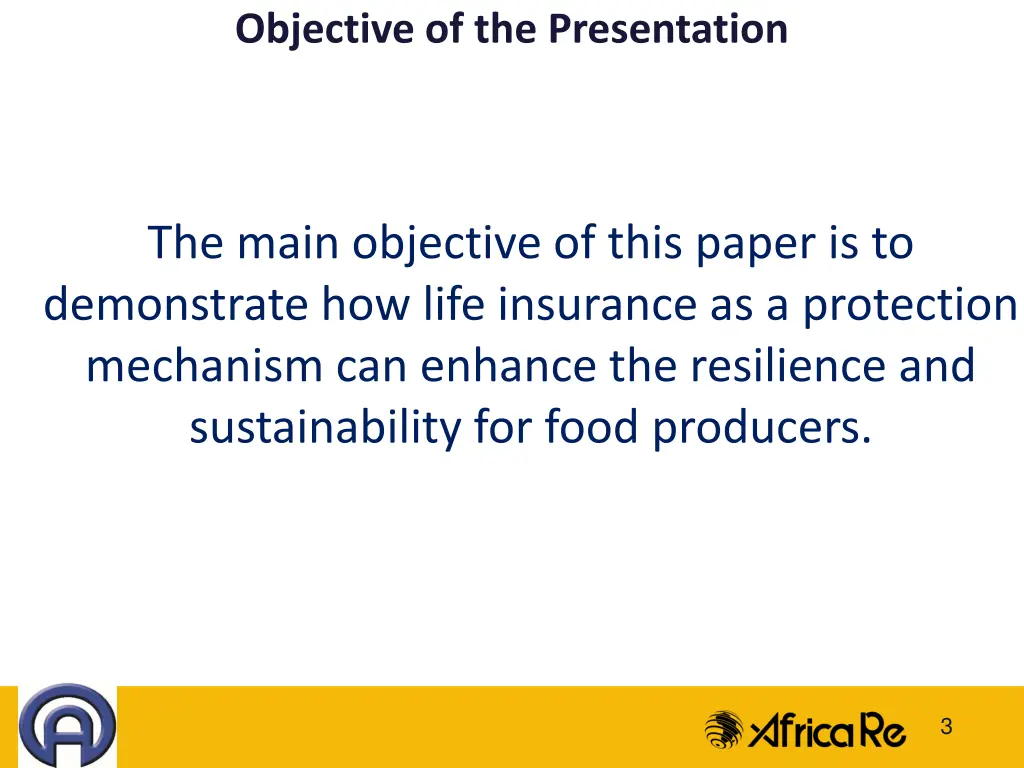 objective of the presentation