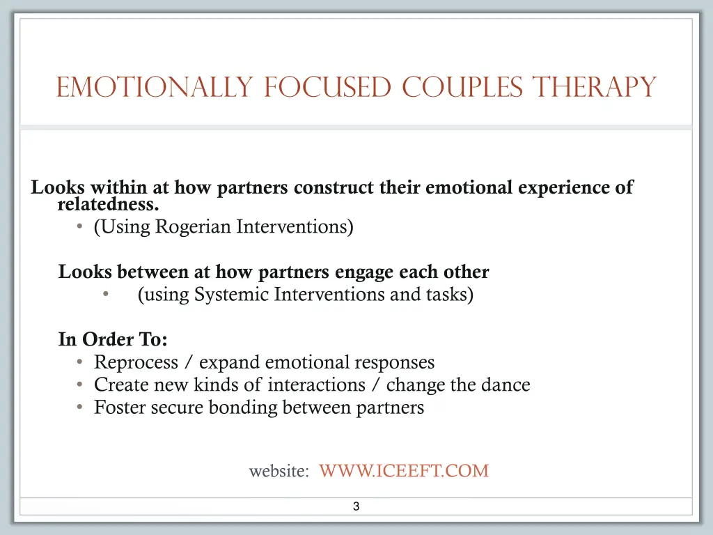 emotionally focused couples therapy