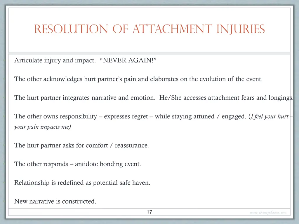 resolution of attachment injuries