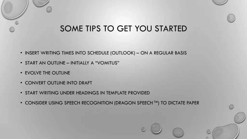 some tips to get you started