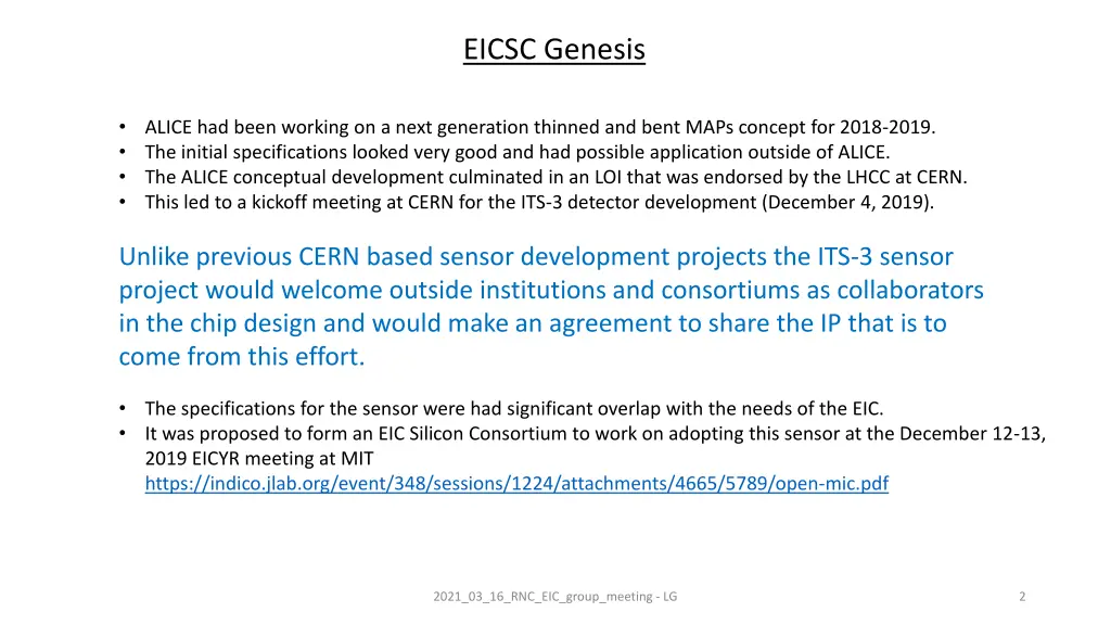 eicsc genesis