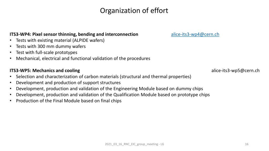 organization of effort 1