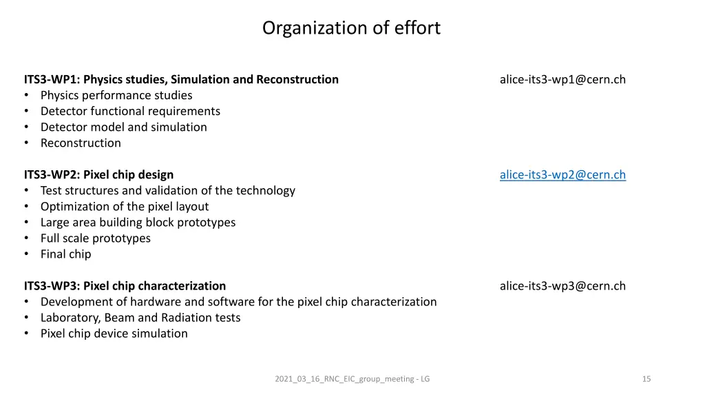 organization of effort