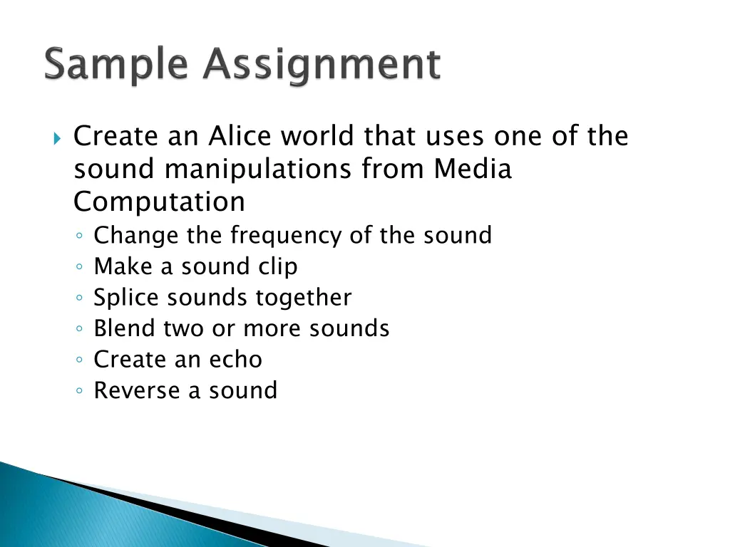 create an alice world that uses one of the sound