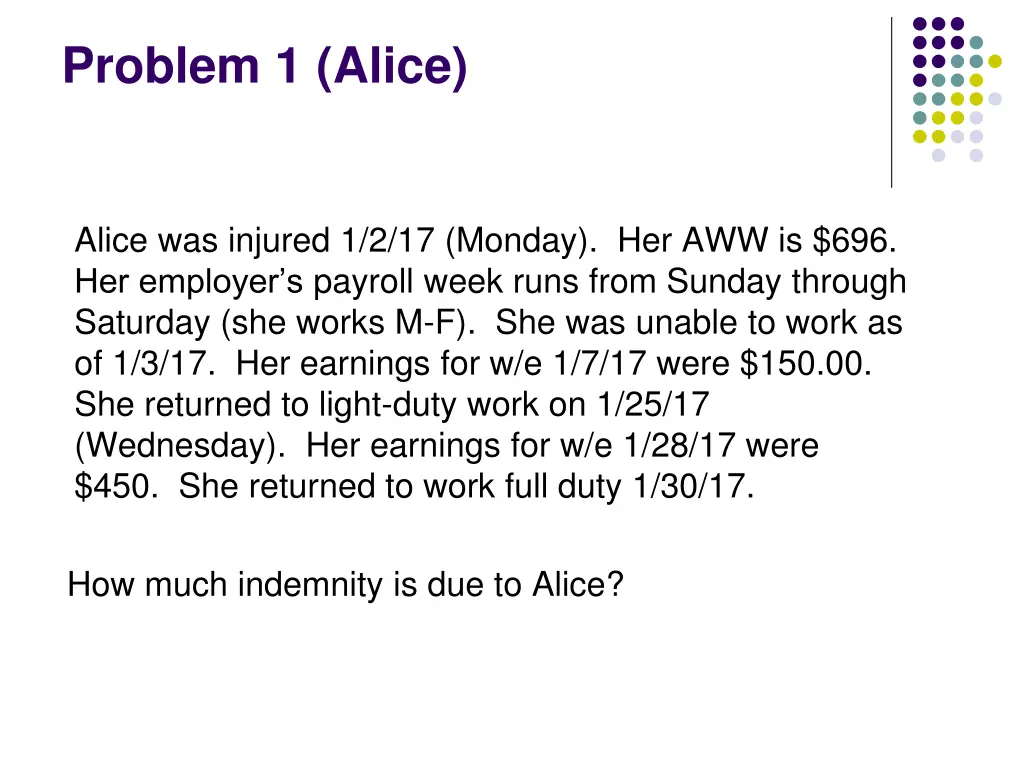 problem 1 alice