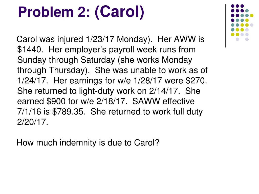 problem 2 carol
