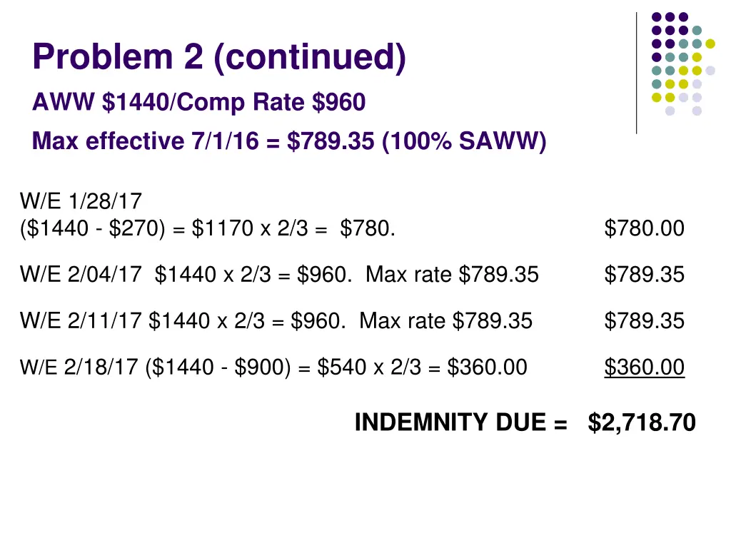 problem 2 continued aww 1440 comp rate