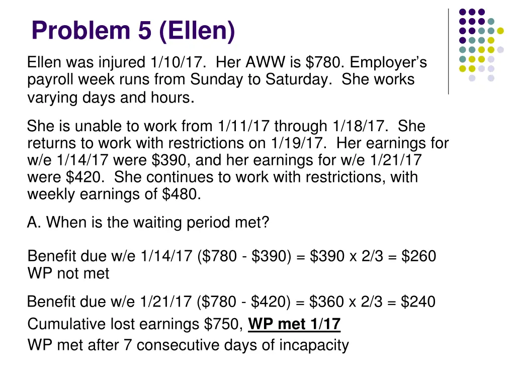 problem 5 ellen ellen was injured