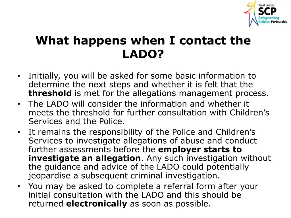 what happens when i contact the lado